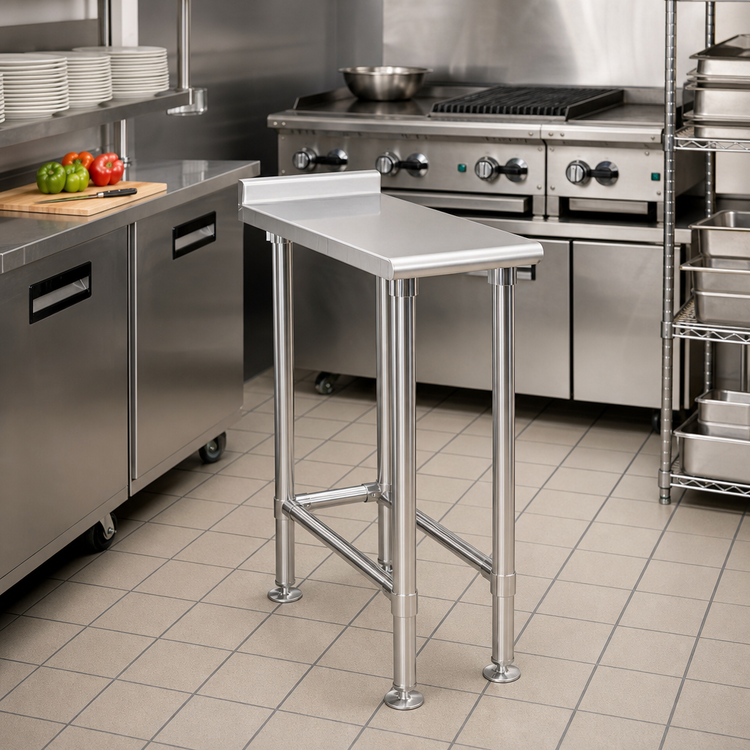 Product image #2 for Eagle Group Deluxe Series 15 x 24 Inch 16 Gauge Stainless Steel Filler Table with Rear Upturn