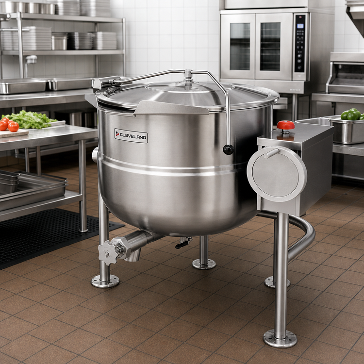 Product image #2 for Cleveland Range 125-Gallon Direct Steam Tilting Kettle with 316 Stainless Steel Liner