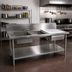 Thumbnail image #2 for John Boos 96-Inch Stainless Steel Two-Compartment Prep Sink Table with Left-End Bowls, Drawer, and Sliding Cutting Board