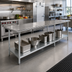Thumbnail image #2 for Advance Tabco 12-Foot x 36-Inch 304 Stainless Steel Work Table with Adjustable Galvanized Undershelf