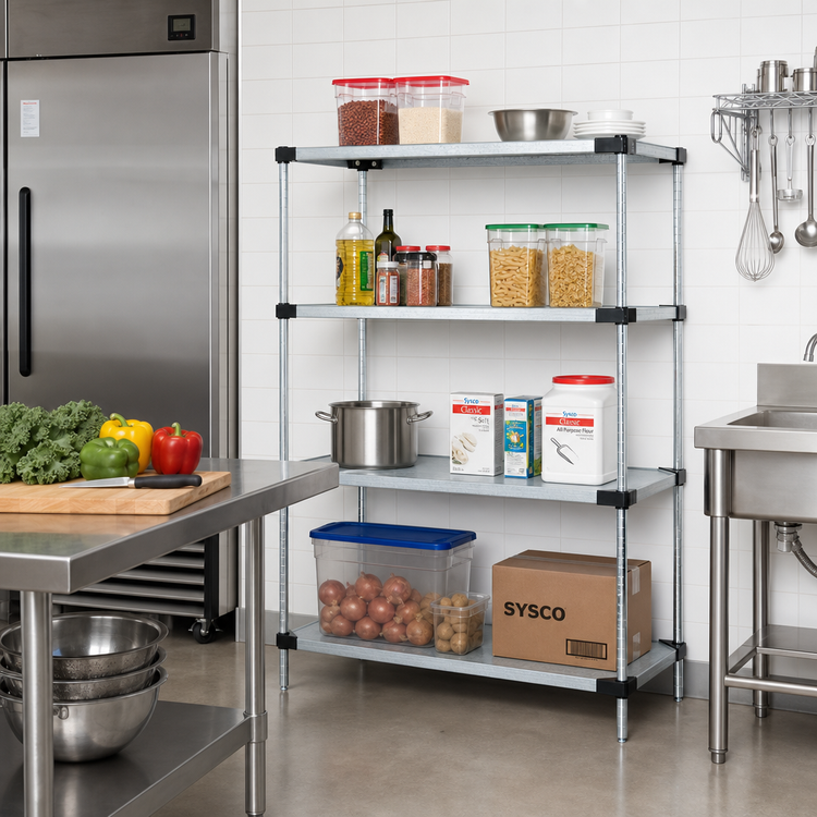 Product image #2 for Quantum 42 Inch Wide x 14 Inch Deep x 74 Inch High Solid Shelving Starter Kit