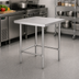 Thumbnail image #2 for Sapphire 30 Inch W x 24 Inch D Stainless Steel Flat Top Work Table with Open Base and Stainless Steel Legs