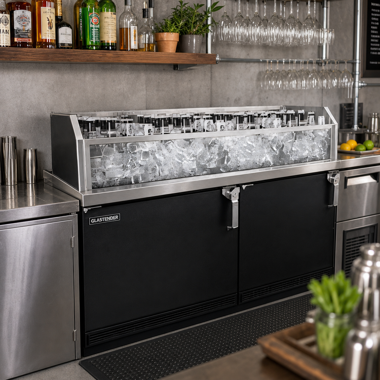 Product image #2 for Glastender GDU-12X102 102-Inch Wide, 12-Inch Deep Back Bar Glass Ice Display Unit