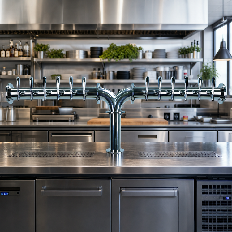 Product image #2 for Titan Y-Style 12-Faucet Countertop Glycol-Cooled Draft Beer Tower