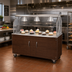 Thumbnail image #2 for 46-Inch Walnut Woodgrain Mobile Utility Station with Storage Doors and Lighted Buffet Breath Guard