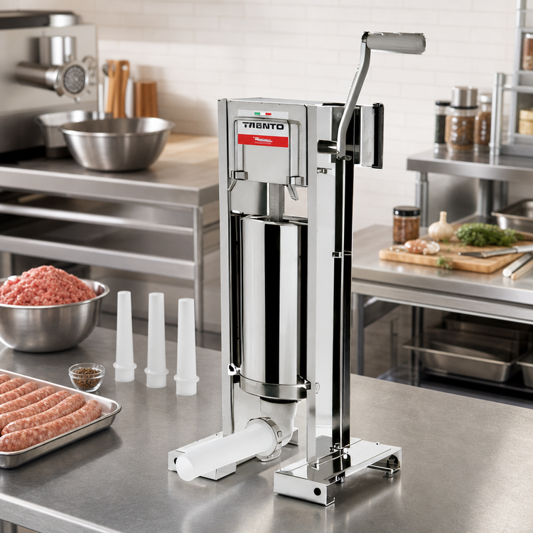 Product image #2 for Trento 2-Speed Manual Vertical and Horizontal Gear Drive Sausage Stuffer, 11 lb. Capacity