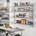Thumbnail image #2 for Eagle QuadTruss 5-Tier Piggyback Wall-Mounted Open Wire Shelf Kit, 24W x 18D, Chrome Finish