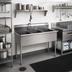 Thumbnail image #2 for Three-Compartment Utility Sink, 55-3/8 Inch W x 22 Inch D, 304 Stainless Steel, No Drainboards