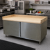 Thumbnail image #2 for BK Resources 72-Inch x 30-Inch Hard Maple Top Chef Table with Cabinet Base and Hinged Doors