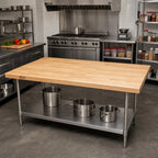 Thumbnail image #2 for John Boos SCT021-O Maple Bakers' Work Table Top, 60"W x 36"D x 1-1/2" Thick, Edge Grain, Penetrating Oil Finish, NSF Listed