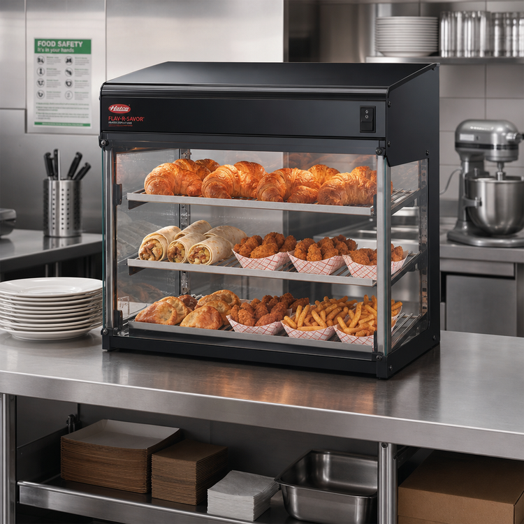 Product image #2 for Hatco Flav-R-Savor Air Curtain Heated Countertop Food Display Cabinet, Self-Service, 3-Shelf, 36-Inch Wide
