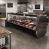 Thumbnail image #2 for Howard-McCray 40E Series 124-1/2-Inch Remote Red Meat Service Case, Endless Design, Black Exterior/White Interior, LED