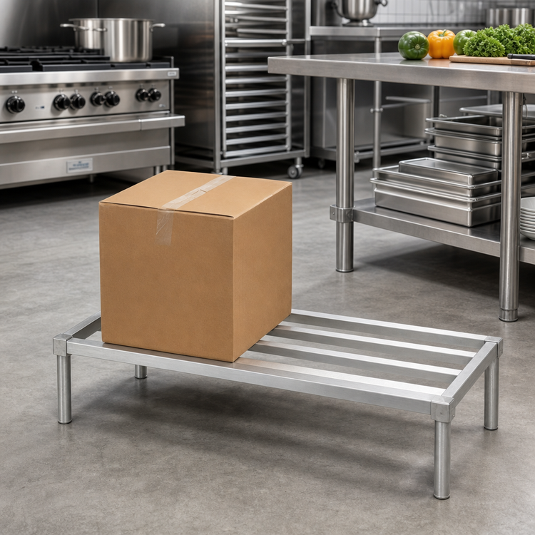 Product image #2 for Channel Manufacturing Tubular Aluminum Knock-Down Dunnage Rack, 24 x 20 x 12 Inches, 2,200 lb. Capacity