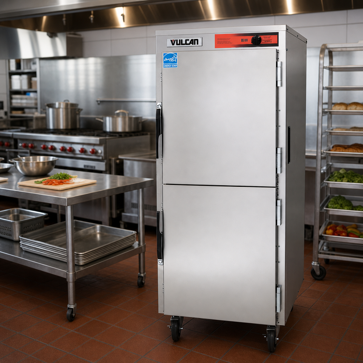 Product image #2 for Mobile Heated Holding and Transport Cabinet, Institutional Series, 15 Sheet Pan or 30 Hotel Pan Capacity, Dutch Split Doors