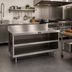 Thumbnail image #2 for La Rosa Open Cabinet Base Utility Stand with Intermediate Shelf, 84 Inch L x 32 Inch D, Stainless Steel