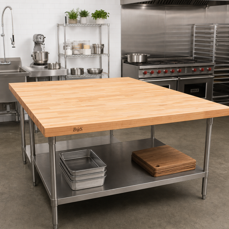 Product image #2 for John Boos 72-Inch x 36-Inch Edge Grain Northern Hard Rock Maple Work Table Top, 2-1/4-Inch Thick