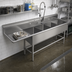 Thumbnail image #2 for John Boos Pro-Bowl 4-Compartment Stainless Steel Sink with 36-Inch Left Drainboard, 14-Inch Deep Bowls