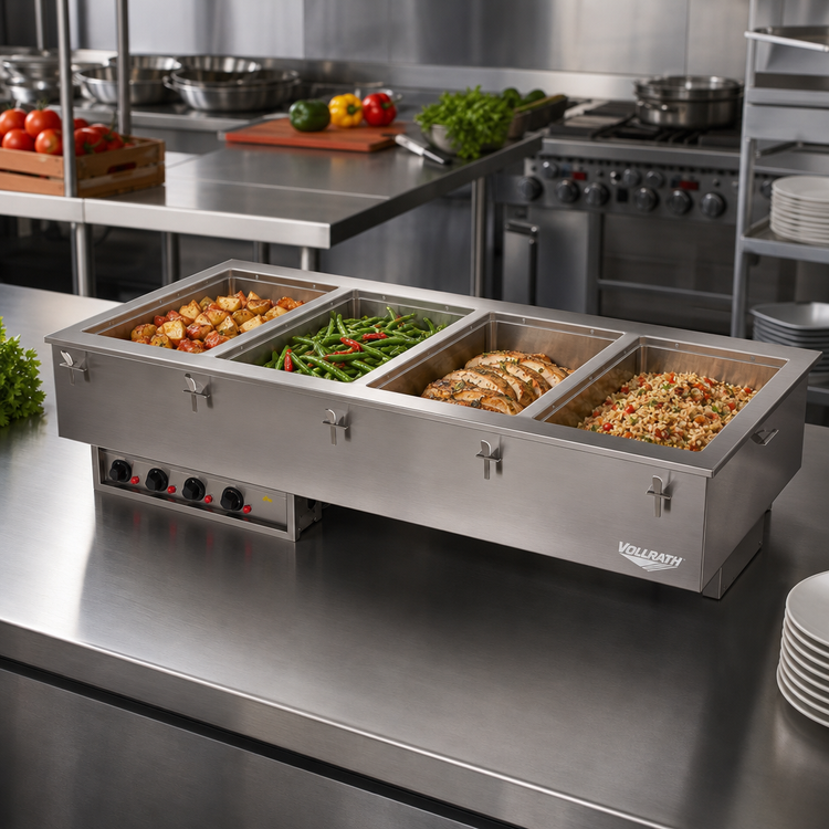 Product image #2 for Vollrath Four-Well Electric Drop-In Hot Food Well Unit with Auto-Fill and Thermostatic Controls