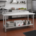 Thumbnail image #2 for Eagle Group Budget Series 72 Inch x 24 Inch 430 Stainless Steel Work Table with 4-1/2 Inch Backsplash and Adjustable Undershelf