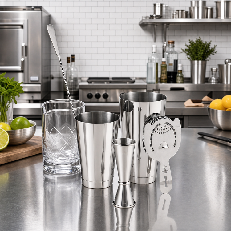 Product image #2 for Barfly 5-Piece Stainless Steel Cocktail Mixing Set with 17 oz Mixing Glass