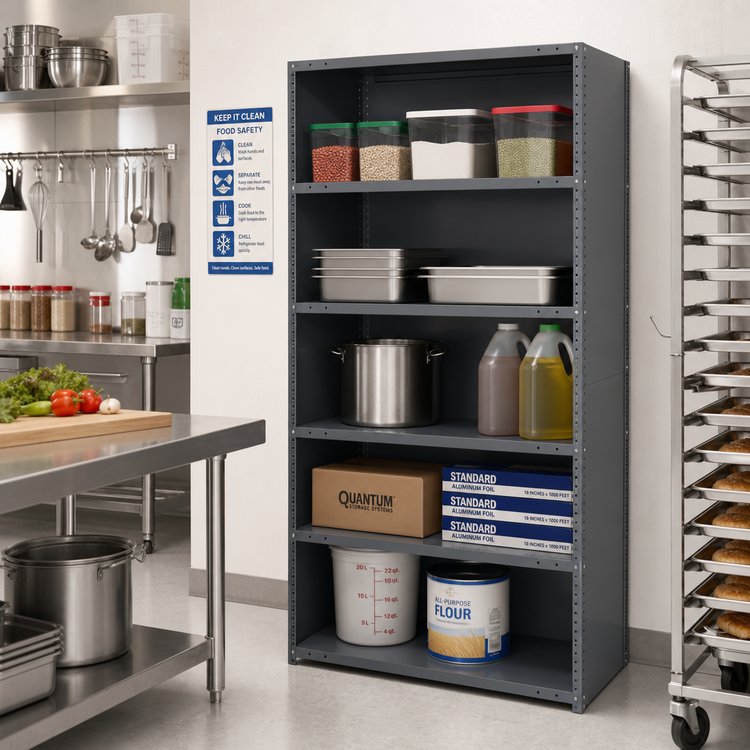 Product image #2 for Quantum IRONMAN 6-Shelf Closed Steel Shelving Unit, 18 x 36 x 39 Inches