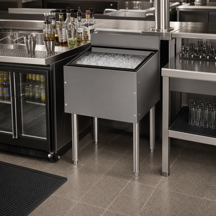 Product image #2 for CHOICE by Glastender 18-Inch Wide Underbar Ice Bin, 50 lb. Capacity, 19-Inch Deep