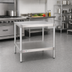 Thumbnail image #2 for New Age 42-Inch Wide Stationary Aluminum Equipment Stand with 2 Adjustable Solid Shelves