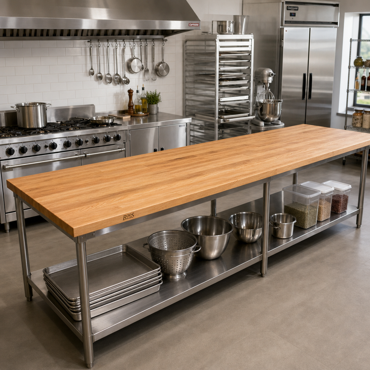 Product image #2 for John Boos Appalachian Red Oak Island Countertop, 144 x 42 x 1-1/2 Inches, Penetrating Oil Finish