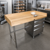 Thumbnail image #2 for Advance Tabco BST-364R 48 x 36 Inch Bakers' Top Work Table with Wood Top, Rear and Side Splashes, and 3 Drawer Tiers