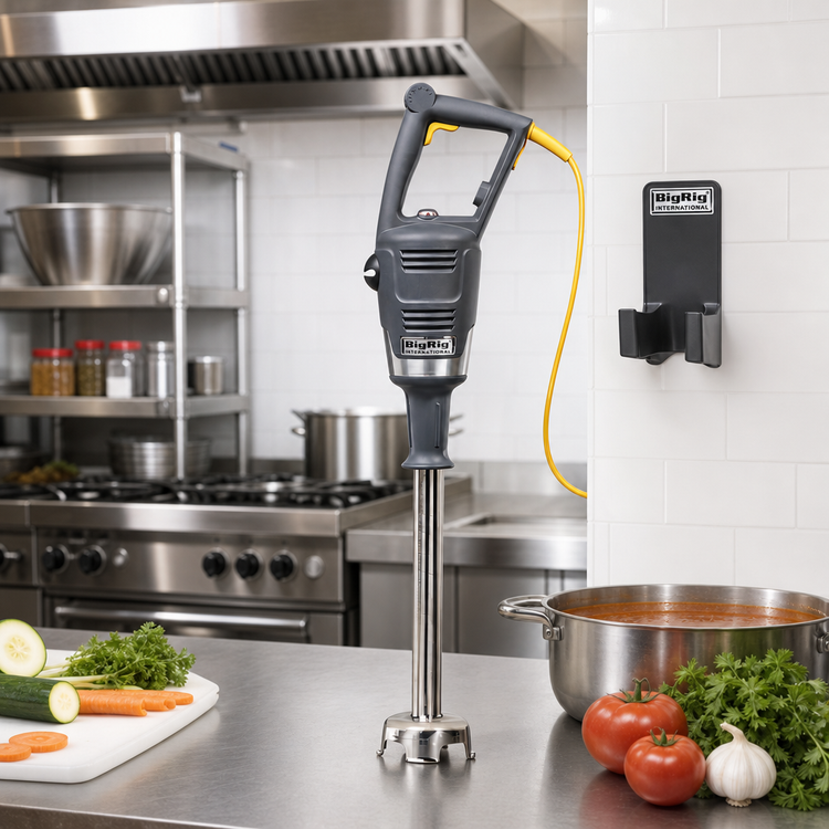 Product image #3 for BigRig International Handheld Variable-Speed Immersion Blender Mixer with 12-Inch Shaft and Wall Mount Hanger