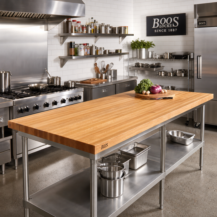 Product image #2 for John Boos Appalachian Red Oak Edge Grain Kitchen Countertop, 132 x 25 x 1-1/2 Inches, Varnique Finish