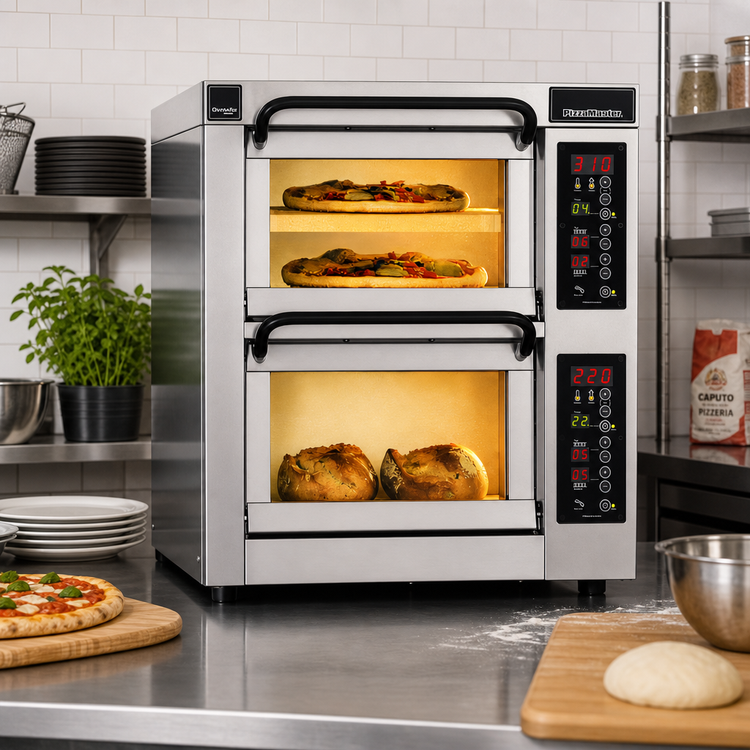 Product image #2 for PizzaMaster 350 Series Countertop Electric Stone Hearth Pizza Oven with 2 Independent Chambers