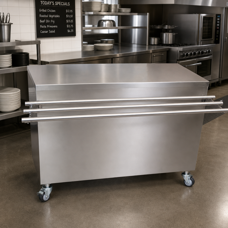 Product image #2 for BK Resources 72-Inch Stainless Steel Solid Top Serving Counter with 12-1/2-Inch Tray Shelf