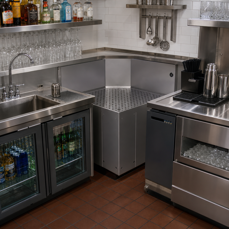 Product image #2 for Glastender Underbar Inside Rectangle Corner Drainboard, 19-Inch x 19-Inch, No Legs
