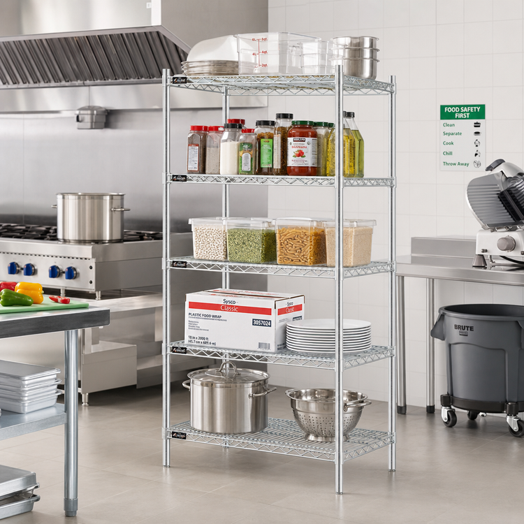 Product image #2 for EAGLEbrite 5-Tier Starter Wire Shelving Unit with QuadTruss, 36W x 18D x 74H, Zinc Finish