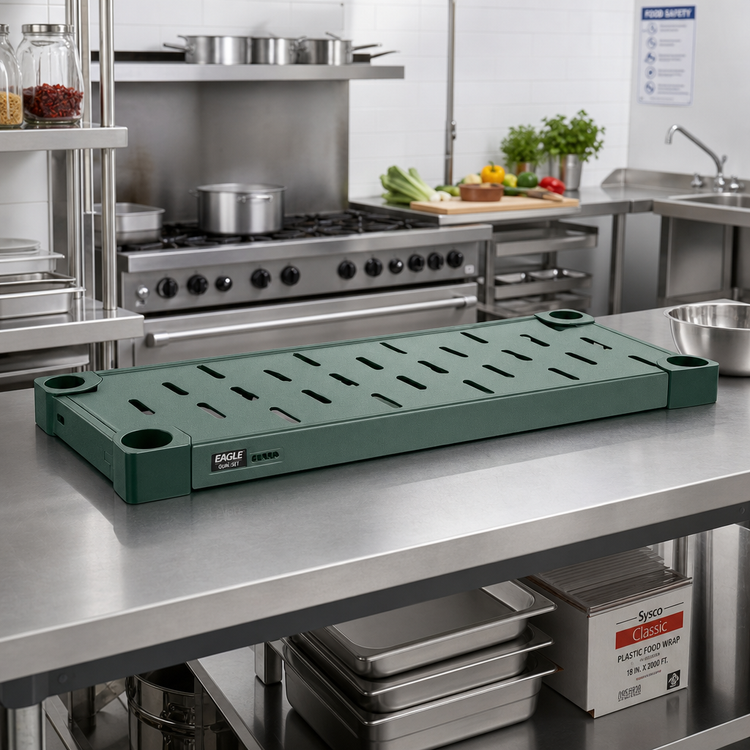 Product image #2 for Eagle Quik-Set 54 x 24 Inch Louvered Shelf, 14 Gauge Galvanized Steel, Green Epoxy Finish