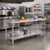 Thumbnail image #2 for Eagle Group Budget Series 84 Inch x 36 Inch 430 Stainless Steel Work Table with Adjustable Undershelf