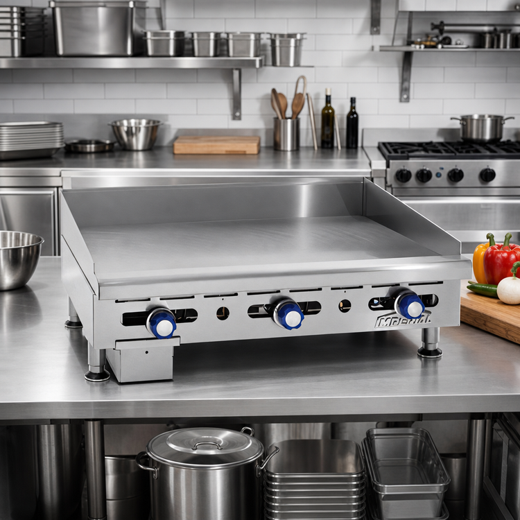 Product image #2 for Imperial 48-Inch Countertop Gas Griddle with 1-Inch Smooth Polished Steel Plate