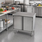 Thumbnail image #2 for Eagle Group Spec-Master CBH2436SE Enclosed Base Work Table with Hinged Doors, 36"W x 24"D, 14/304 Stainless Steel Top