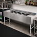 Thumbnail image #2 for Sapphire Manufacturing 4-Compartment Stainless Steel Underbar Sink with Left and Right Drainboards, 72 Inch Wide