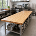 Thumbnail image #2 for John Boos Boos Block Blended Rails Edge Grain Maple Kitchen Countertop, 144 x 32 x 1-1/2 Inch, Flat Top, Varnique Finish
