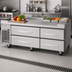 Thumbnail image #2 for Turbo Air PRO Series 72-Inch Two-Section Refrigerated Chef Base with 4 Drawers and Stainless Steel Flat Top