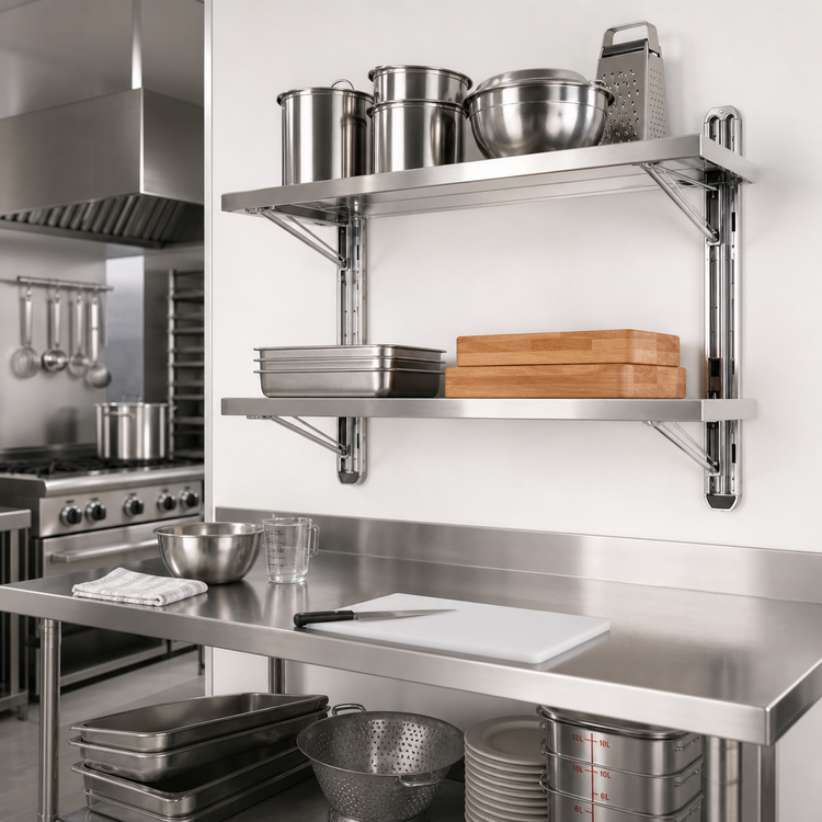 Product image #2 for Eagle Adjustable Post Wire Wall Mount Mid Unit for 18-Inch Shelves, 33-Inch High, Chrome