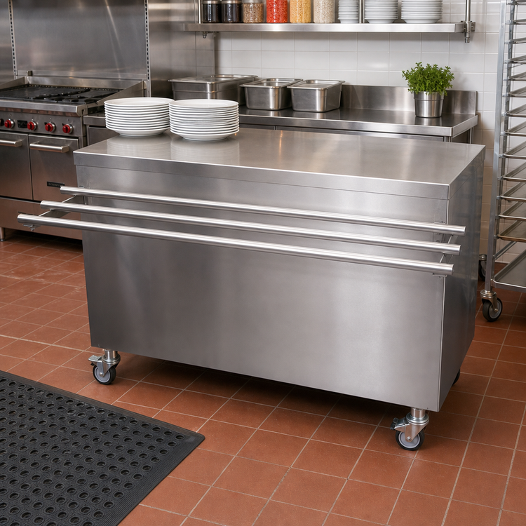Product image #2 for BK Resources SECT-2460 60-Inch Stainless Steel Serving Counter with 12-1/2-Inch Drop Shelf