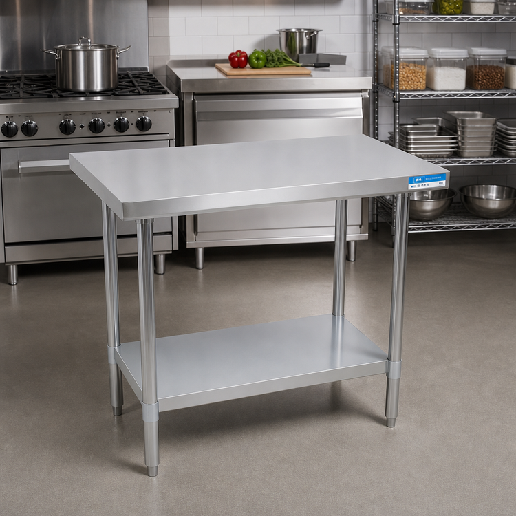 Product image #2 for BK Resources 30" x 18" Stainless Steel Work Table with Galvanized Undershelf