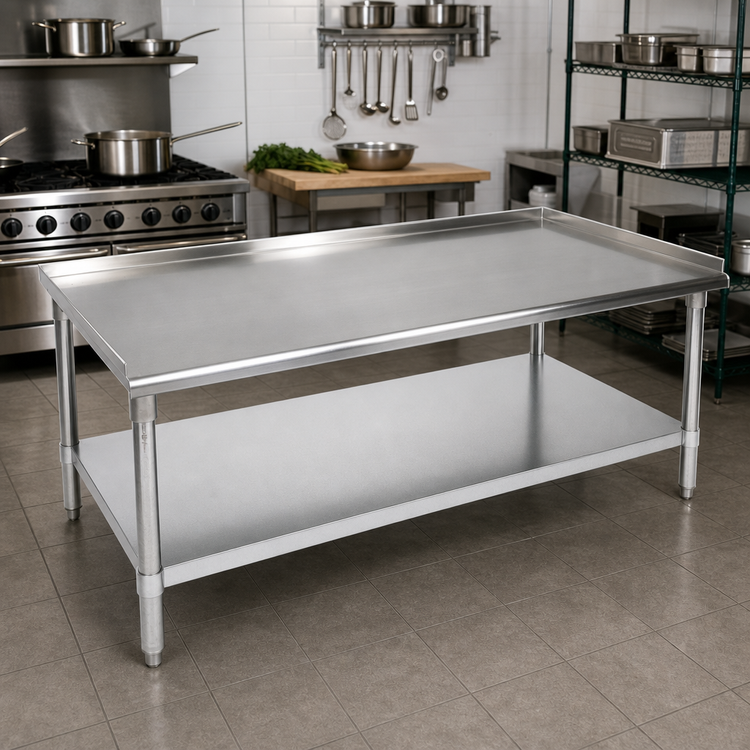 Product image #2 for John Boos 48 x 24 x 24 Inch Stainless Steel Equipment Stand with Adjustable Undershelf