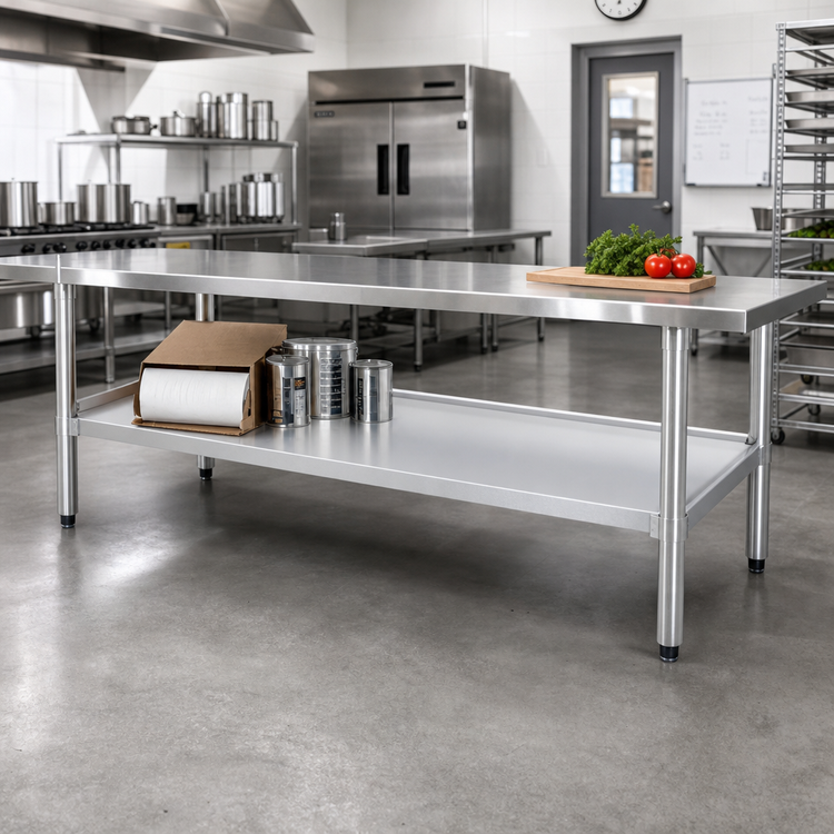 Product image #2 for New Age 84 Inch x 24 Inch Aluminum Knock-Down Undershelf for Work Tables