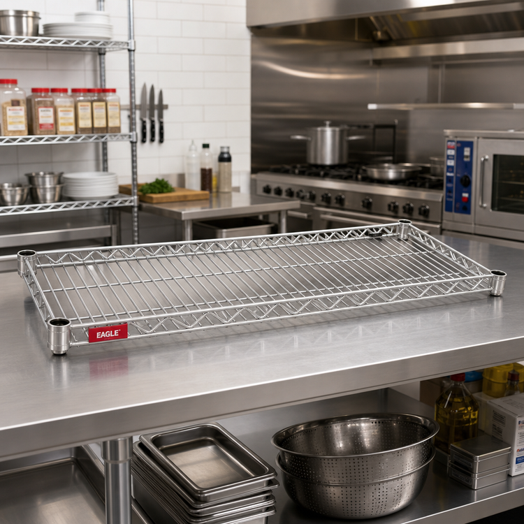 Product image #2 for Eagle QuadTruss 30-Inch W x 14-Inch D Stainless Steel Wire Shelf, 800 lb Capacity