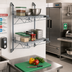 Thumbnail image #2 for Quantum Cantilever Double Shelf Wall-Mount Wire Shelving Kit, 2 Shelves 30 x 14 Inches, Gray Epoxy Antimicrobial Finish