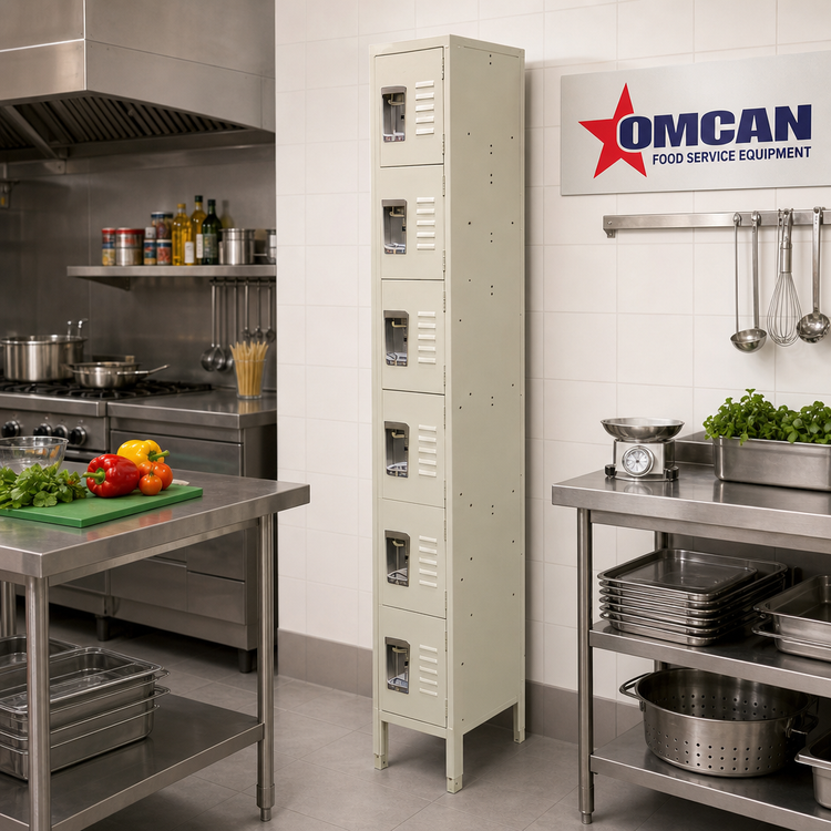 Product image #2 for Omcan USA 6-Tier Floor-Mounted Painted Steel Locker with 6 Compartments